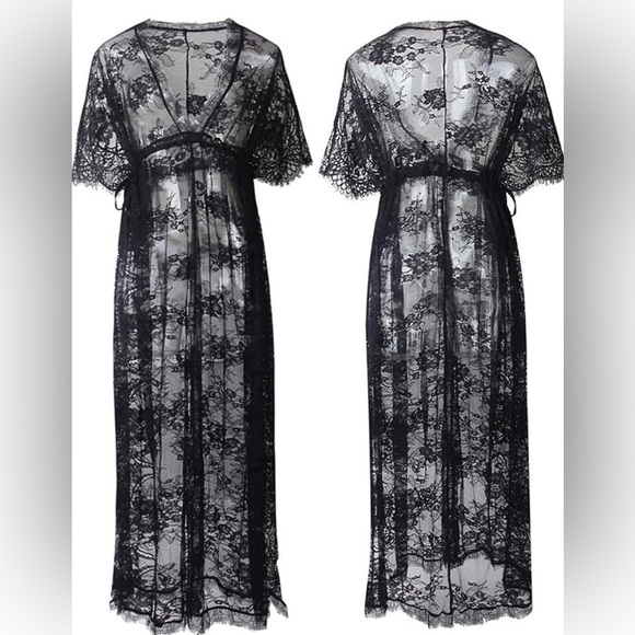 Elegant Black Lace Cover Up - Picture 2 of 12